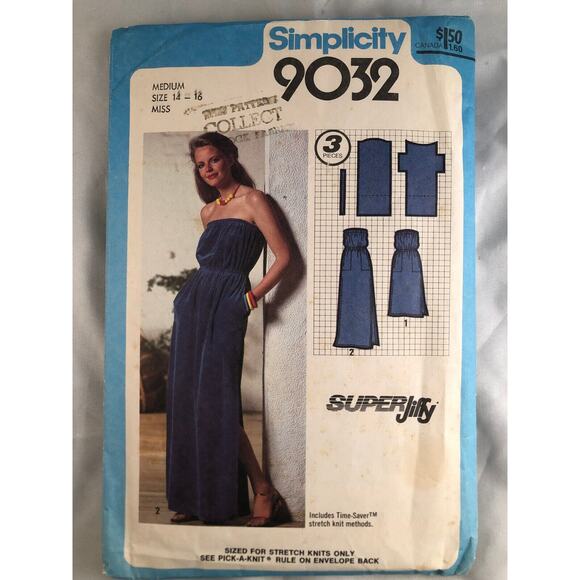 VINTAGE, RETRO, SIMPLICITY, 1979, DRESS, #9032, MEDIUM, SIZE 14-16 MISS - Picture 1 of 2